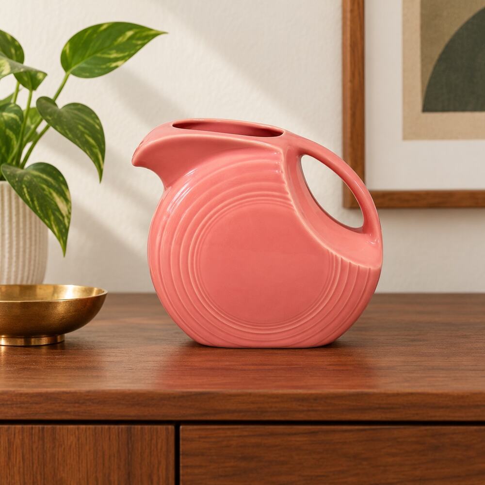 Vintage Fiesta Rose Pink Disc Pitcher Retired Discontinued Fiestaware USA